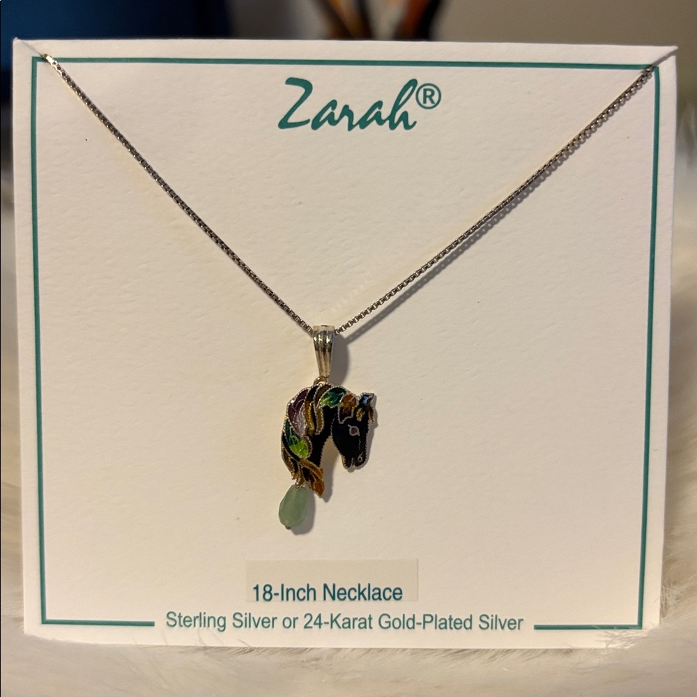 Zara Multicolor Horse Pendant Necklace